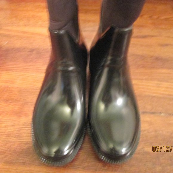 Cougar Tall Black Red Floral Rain Boots 7 Pretty! - Picture 7 of 12